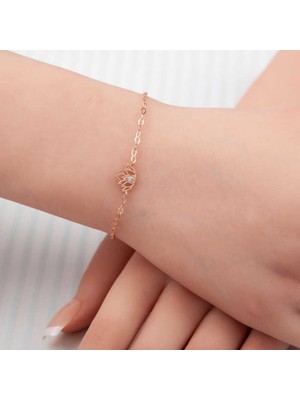 Stil Love Gümüş Rose Lotus Çiçeği Kadın Bileklik