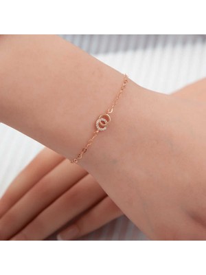 Stil Love Gümüş Rose Birleşik Halkalar Kadın Kolye