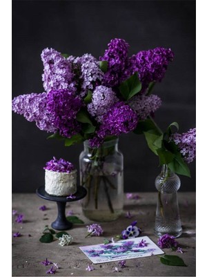 PixArt Vazoda Mor Sumbuller 40 x 60 Elmas Mozaik Tablo