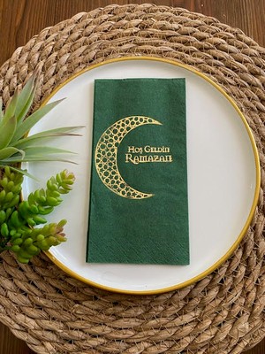 Kidspartim Gold Yaldızlı Yeşil Hoş Geldin Ramazan Garson Katlama 16 Lı Yeni Model