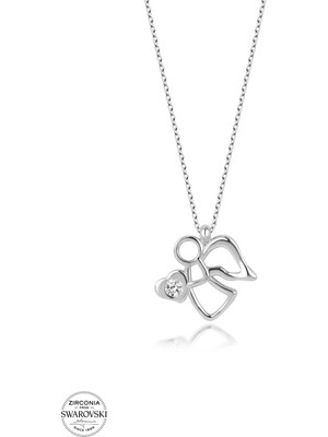 Twem Silver Swarovski Taşlı Melek Kadın Gümüş Kolye