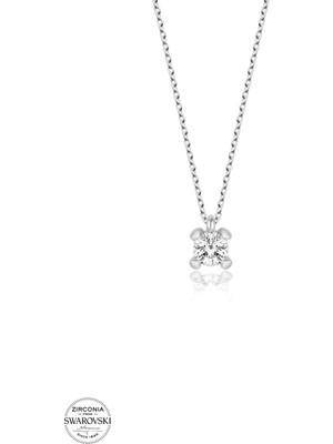 Twem Silver Swarovski Taşlı Tektaş Kadın Gümüş Kolye