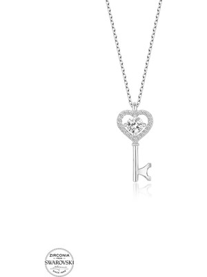 Twem Silver Swarovski Taşlı Anahtar Kadın Gümüş Kolye