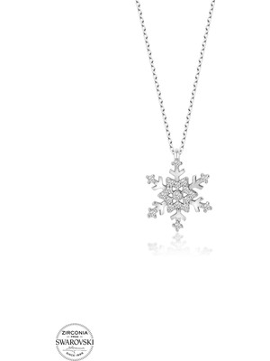 Twem Silver Swarovski Taşlı Kartanesi Kadın Gümüş Kolye