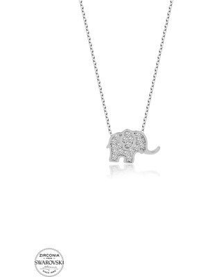 Twem Silver Swarovski Taşlı Fil Kadın Gümüş Kolye