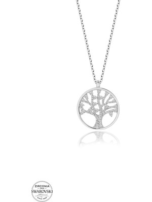 Twem Silver Swarovski Taşlı Hayat Ağacı Kadın Gümüş Kolye