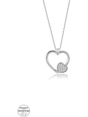 Twem Silver Swarovski Taşlı Kalp Kadın Gümüş Kolye