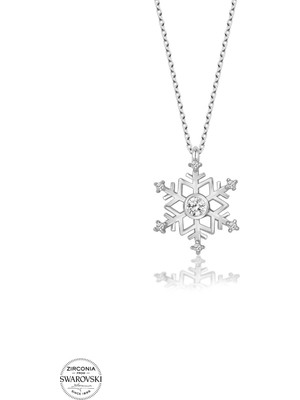 Twem Silver Swarovski Taşlı Kartanesi Kadın Gümüş Kolye