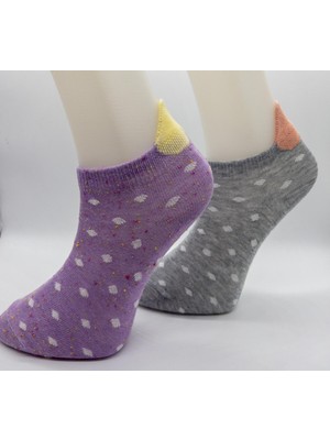 Ciho Socks 6 Çift Kadın Kalp Çekçekli Renkli Patik Çorap