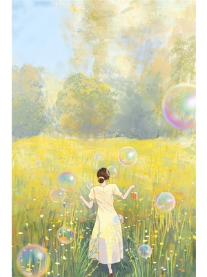 PixArt Kir Bahcesindeki Kadin 40 x 50 Elmas Mozaik Tablo