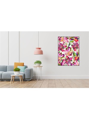 PixArt Pembe Cicekler Desen 44 x 74  Elmas Mozaik Tablo