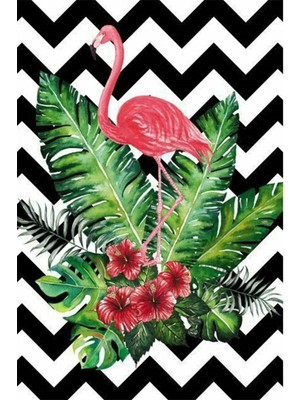 PixArt Flamingolu Hawaii Desen 48 x 60 Elmas Mozaik Tablo