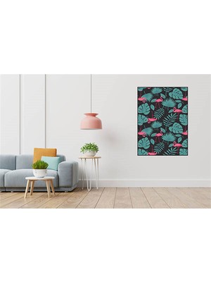 PixArt Flamingo Yaprak Desen 40 x 60 Elmas Mozaik Tablo