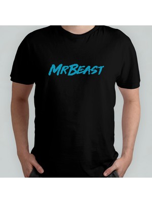 Pixxa Mr. Beast %100 Pamuklu Bisiklet Yaka T-Shirt Model - 8