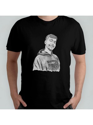 Pixxa Mr. Beast %100 Pamuklu Bisiklet Yaka T-Shirt Model - 10
