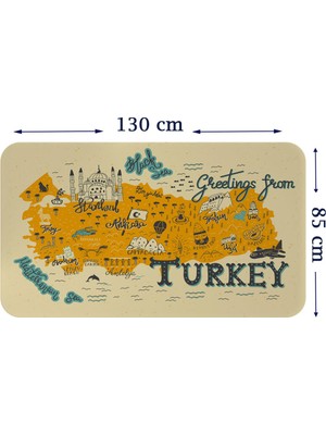 Lila Fil Eğitici ve Öğretici Dekoratif Cocuk Odası Türkiye Haritası Duvar Sticker 3872XL