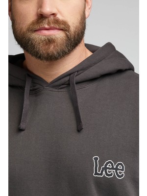 Lee Lee Regular Fit Normal Kesim %100 Pamuk Kapüşonlu Yaka Siyah Sweatshirt