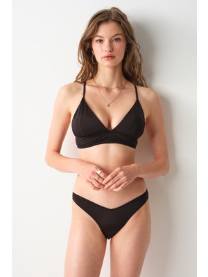 No Gossip Jess V Kesim Bikini Tek Alt Siyah 239200