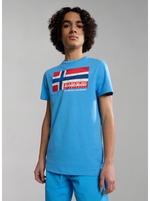 Napapijri Mavi Erkek Çocuk T-Shirt NP0A4H32B2C1 K S-Zamora