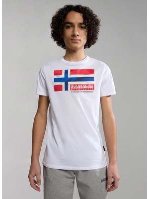 Napapijri Çok Renkli Erkek Çocuk T-Shirt NP0A4H32FJ21 K S-Zamora