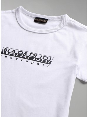 Napapijri Beyaz Erkek Çocuk T-Shirt NP0A4G4PMBT1 K S-Box Ss 1