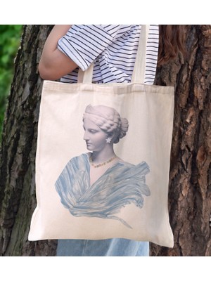 Bk Gift Modern Art Tasarımlı Kanvas Bez Çanta, Baskılı Omuz Çantası, Alışveriş Çantası, Plaj Çantası, Arkadaşa Hediye-1