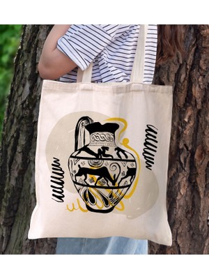 Bk Gift Modern Art Tasarımlı Kanvas Bez Çanta, Baskılı Omuz Çantası, Alışveriş Çantası, Plaj Çantası, Arkadaşa Hediye-18