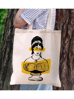 Bk Gift Modern Art Tasarımlı Kanvas Bez Çanta, Baskılı Omuz Çantası, Alışveriş Çantası, Plaj Çantası, Arkadaşa Hediye-8