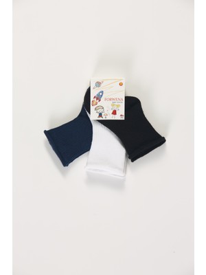 Forwena Baby Socks 3'lü Paket Bebek Renkli Pamuklu Lastiksiz Dikişsiz Soket Çorap