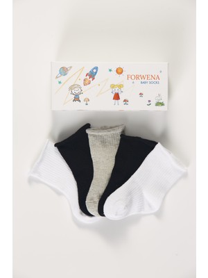 Forwena Baby Socks 5'li Kutulu Bebek Renkli Pamuklu Lastiksiz Dikişsiz Soket Çorap