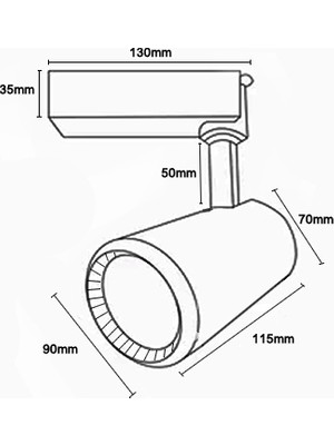 TekwaT Siyah  Kasa Led Ray Spot 25 Watt