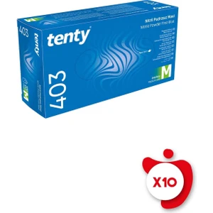 403 Pudrasız Nitril Eldiven M Beden Mavi 10 x 100 Adet