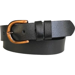 Goderi   Deri, Efsane Bakır Rengi Tokalı, Siyah Kadın Kot Kemeri 4 cm