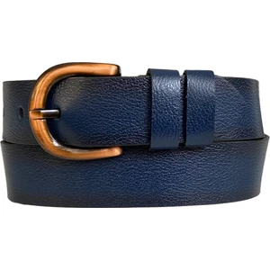 Goderi   Deri, Efsane Bakır Rengi Tokalı, Lacivert Kadın Kot Kemeri 4 cm