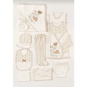 Baby kids colors 11 Parça Tavşan Nakışlı Hastane Çıkışı Yeni Doğan Zıbın Set