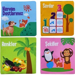 Birlik Oyuncak Bebeğimin İlk Kitap Seti Hışırtılı Bez Kitap 4 Çeşit