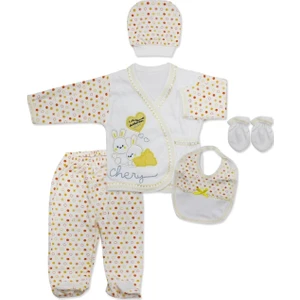 Baby Kids Colors Tavşanlı Yenidoğan Bebek 5 Li Hastane Çıkış Seti K1399