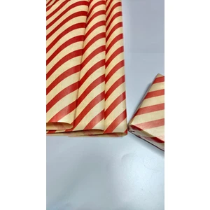 Kırmızı Kraft Verev Çizgili Hediye Paketi, Yılbaşı Paketleme Kağıdı, Ambalaj 50X70 cm 10 Adet