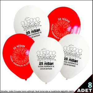 23 Nisan Baskılı 30CM Balon - 8 Adet