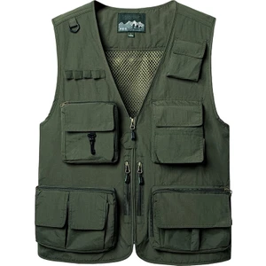 Çok Cepli Kolsuz Yelek (Yeşil  M) (Yurt Dışından)