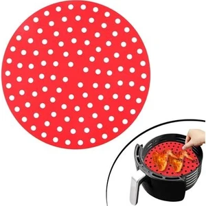 Fidan Merkezi   Renkli Isıya Dayanıklı Yıkanılabilir Silikon Fırın ve Airfryer Yuvarlak Pişirme Matı 23 cm