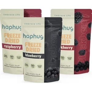HapHug Freeze Dried (Dondurularak Kurutulmuş) Orman Meyveleri 3'lü Paket - Böğürtlen, Yaban Mersini, Frambuaz Freeze Dry Meyve Kurusu