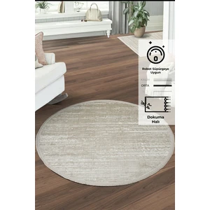 Konfor Jasmine 1452 Yuvarlak  Krem Bej Modern Dokuma Halı120x120 (Yuvarlak)