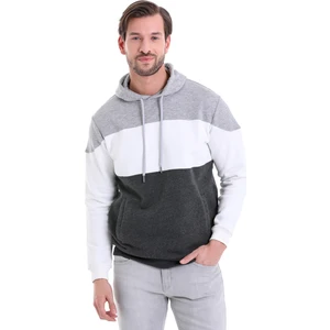Antrasit Regular Fit Düz Kanguru Cep Kapüşonlu Sweatshirt