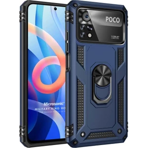 Xiaomi Poco X4 Pro 5g Kılıf Military Ring Holder Lacivert