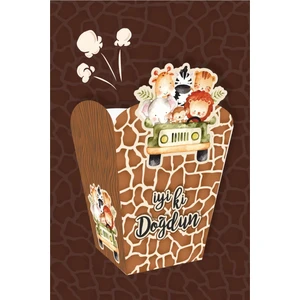 Safari Pastel Popcorn Kutusu (Mısır) 8'li