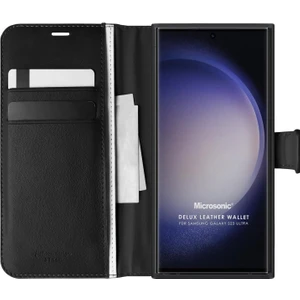 Samsung Galaxy S23 Ultra Kılıf Delux Leather Wallet Siyah