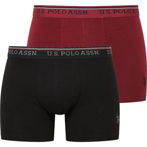 U.S. Polo Assn. Erkek Modal Bordo - Siyah 2'li Boxer 80488