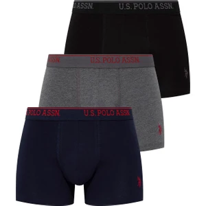 U.S. Polo Assn. Erkek Siyah - Antrasit Melanj - Lacivert 3'lü Boxer 90005