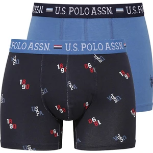 U.S. Polo Assn. Erkek Modal Indigo - Lacivert Baskılı 2'li Boxer 80487